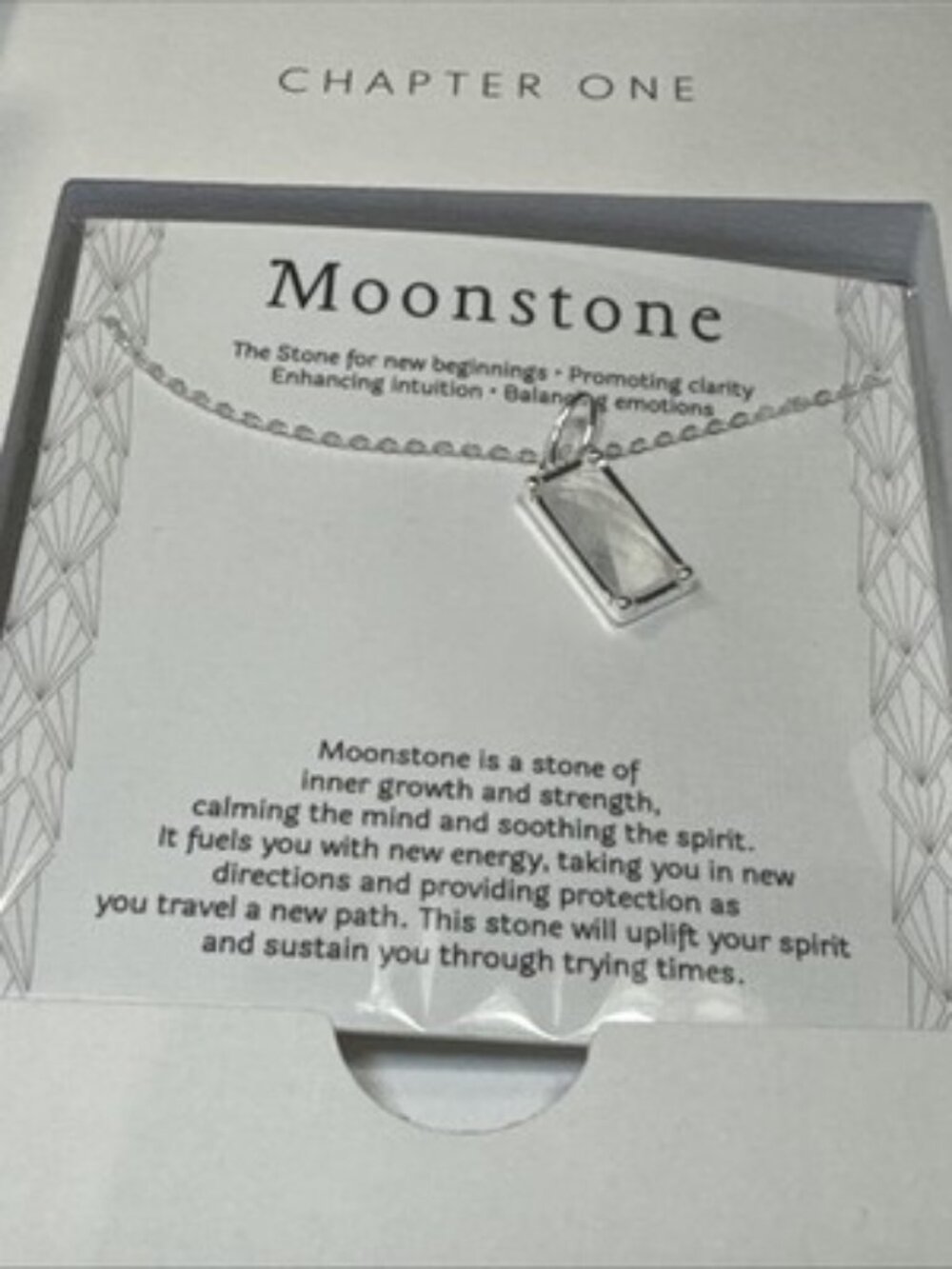 HOPE LOVE SHINE Sterling Silver Moonstone Pendant Necklace Cable 18” Chain
